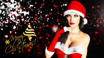 Картинка 3д+графика праздники+ holidays девушка взгляд фон