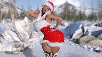 Картинка 3д+графика праздники+ holidays фон взгляд девушка