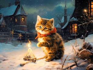 Картинка рисованное животные +коты кот кошка