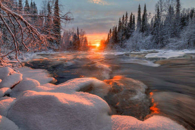 Обои картинки фото природа, реки, озера, зима, снег